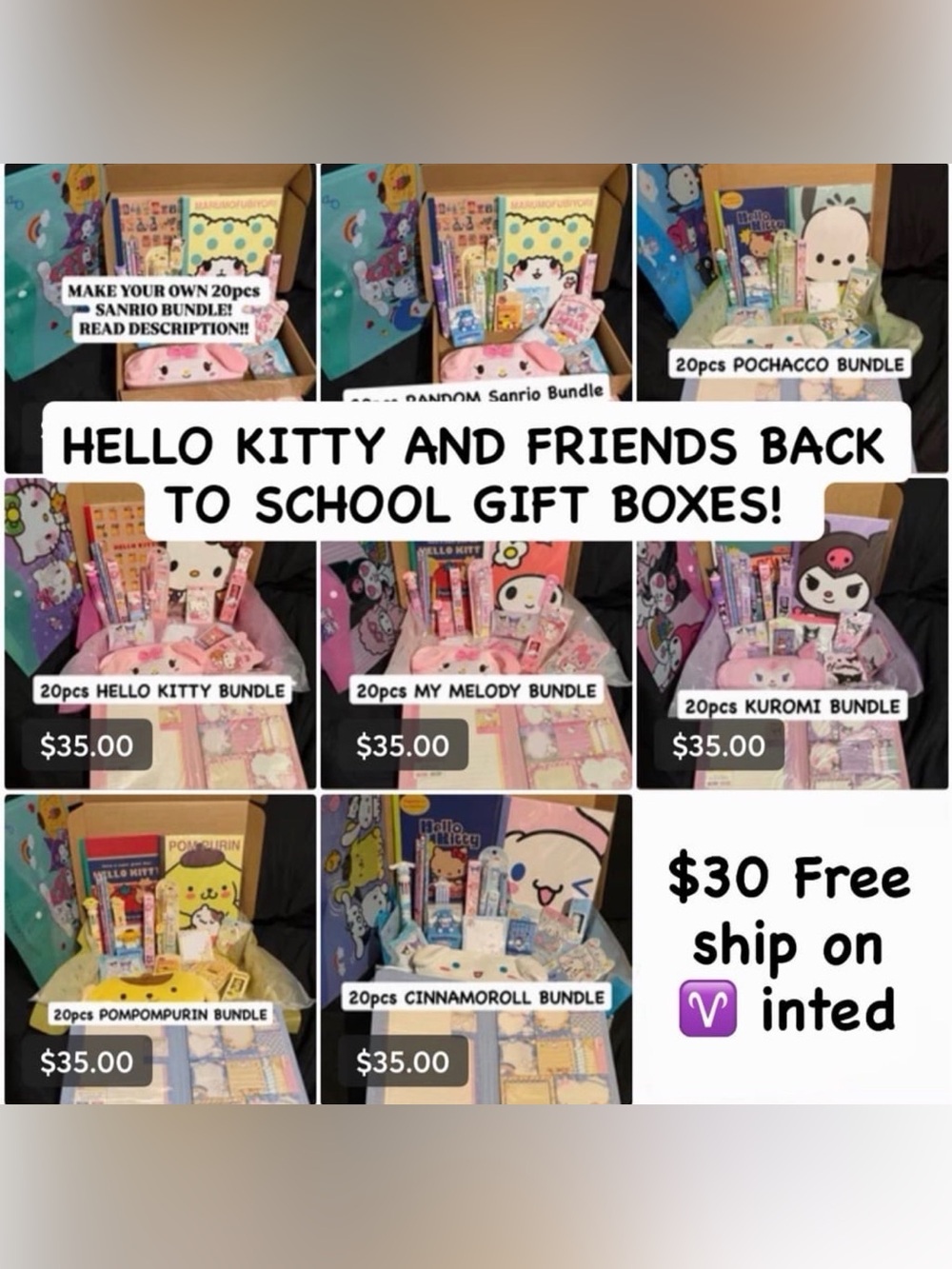HELLO KITTY AND FRIENDS BACK TO SCHOOL GIFT BOXES